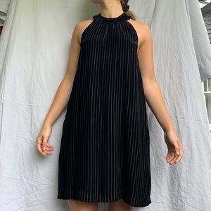 Velvet halter black dress